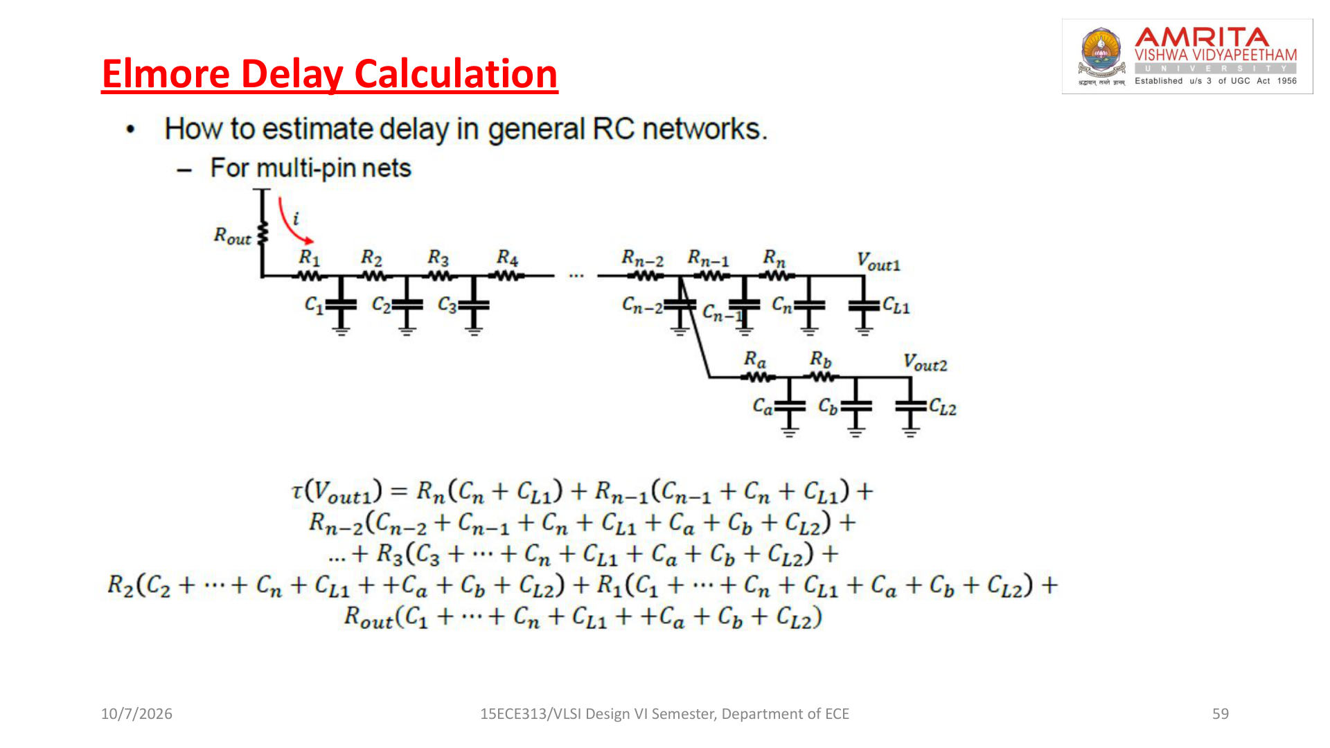 Elmore multi-pin net