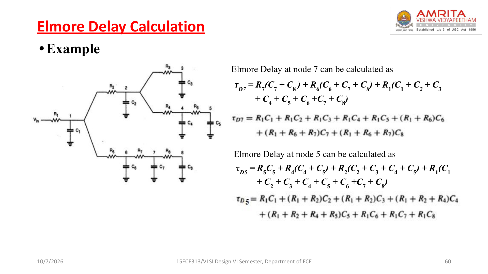 Elmore 8-node tree example
